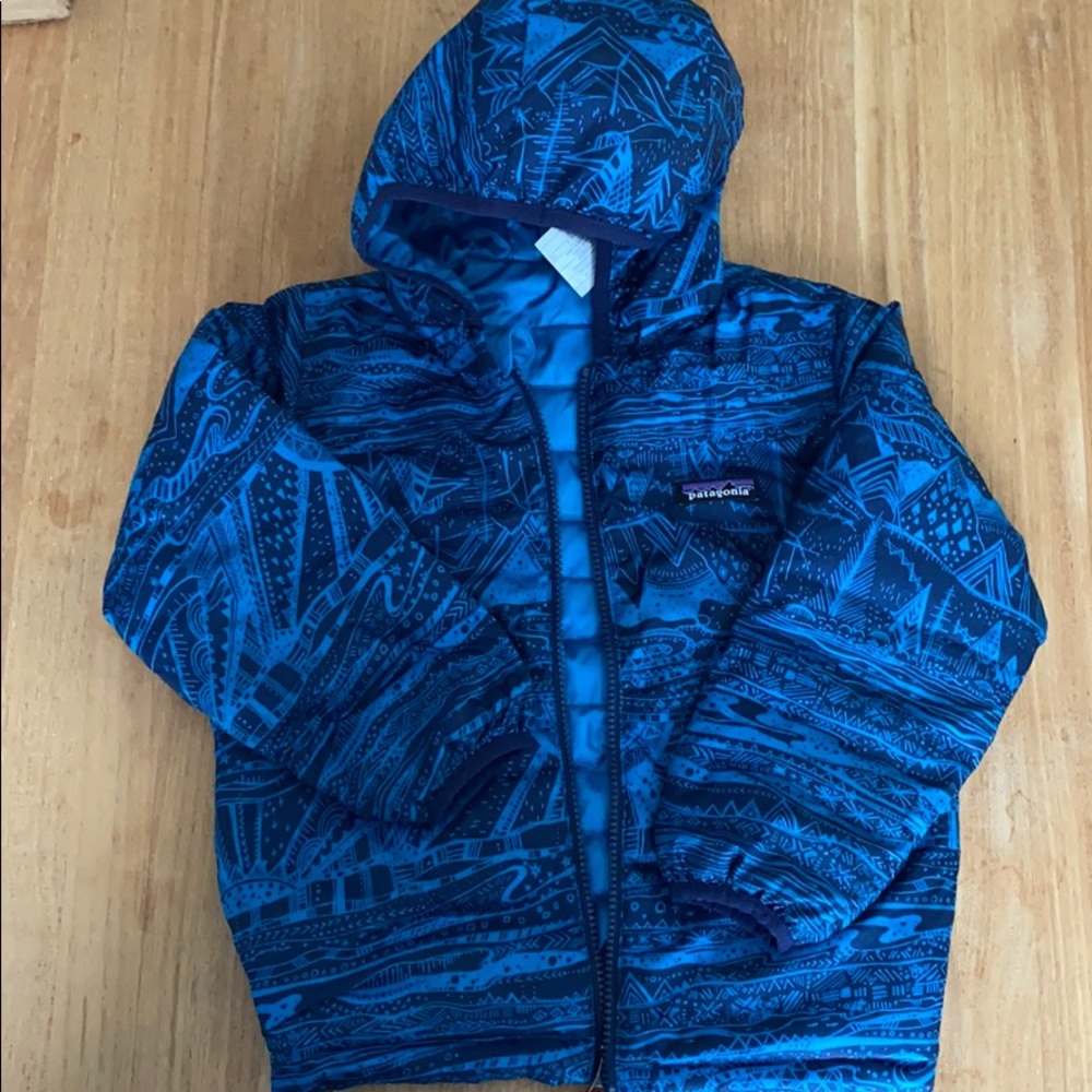 Patagonia 5T Reversible Down Sweater Hoody Coat